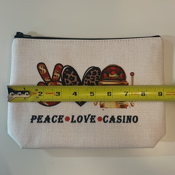 2/$12 Peace Love Casino Makeup Bag - Picture 10 of 11